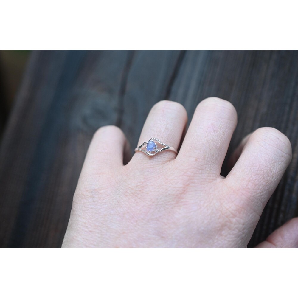 Engagement ring Tanzanite  sterling silver size 6 American made